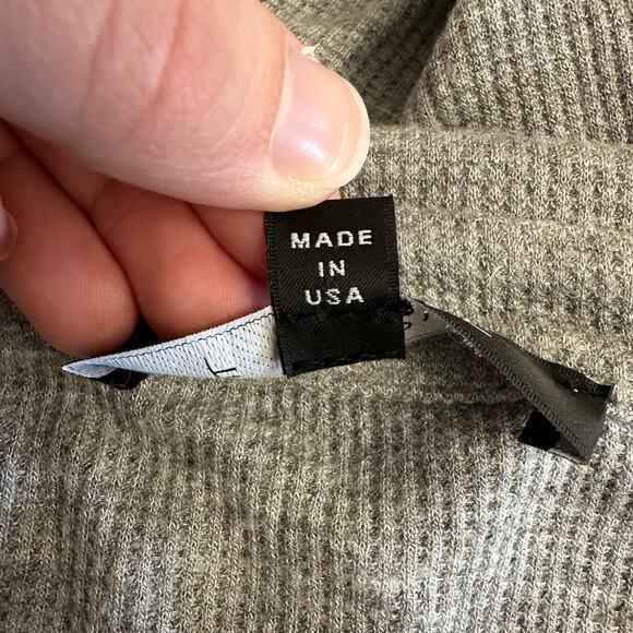 Y2K FORE Gray Ribbed Knit Collared Crop Top Preppy Minimal Streetwear Women’s M - Picture 6 of 8